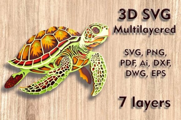 Download Sea Turtle 3D SVG Multilayer Laser Files - Premium Bundle