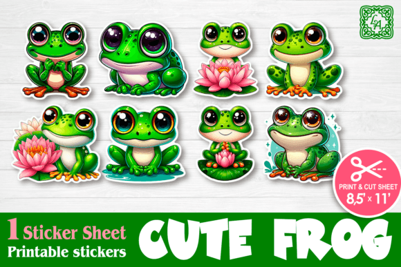 Download Cute Frog. Print &amp; Cut Stickers - Print Collection