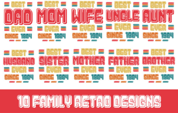 Download 10 Family Retro Designs - 1984 - Retro designs Collection
