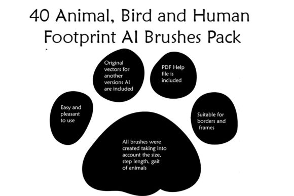 Download 40 Footprints Illustrator Brushes - Print Collection
