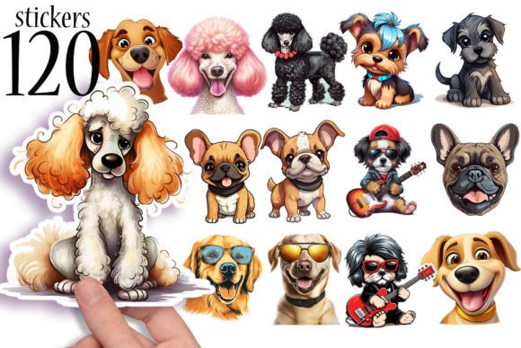 Download Funny Dog Face Printable Stickers PNG - Print Collection