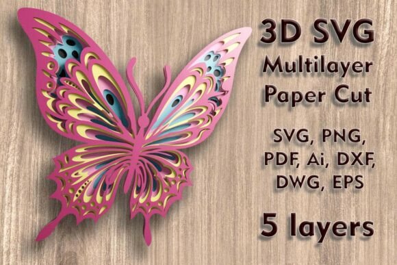 Download Butterfly 3D SVG Multilayer Paper Files - Premium Resources