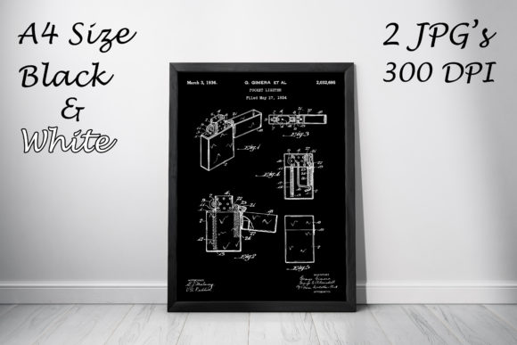 Download Pocket Lighter Vintage Patent Blueprint - Print Collection