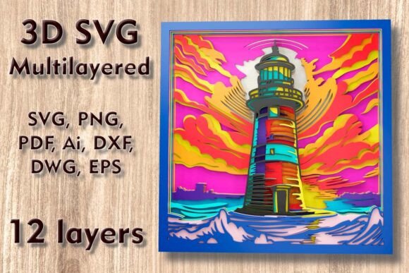 Download Lighthouse 3D SVG Multilayer Laser Files - Premium Resources