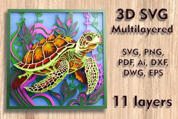 Download Sea Turtle 3d SVG Multilayer Cut Files - Premium Bundle