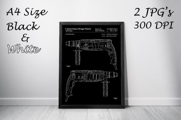 Download Hammer Drill Patent Art Poster Blueprint - Print Collection