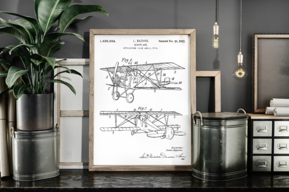 Download Aeroplane 1922 Vintage Patent Art Poster - 1922 Collection