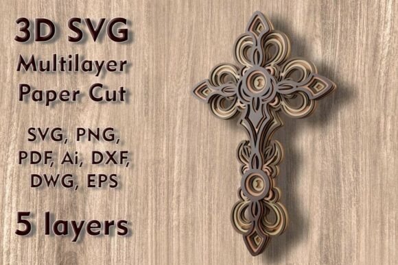 Download Cross 3D SVG Multilayer PaperСut Files - Premium Resources