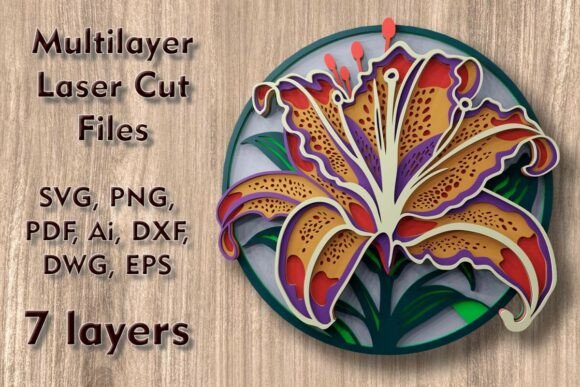 Download Lily Multilayer Laser Cut Files - Premium Resources