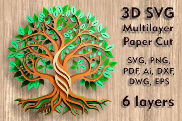 Download Tree of Life 3D SVG Multilayer Paper Сut - Premium Bundle